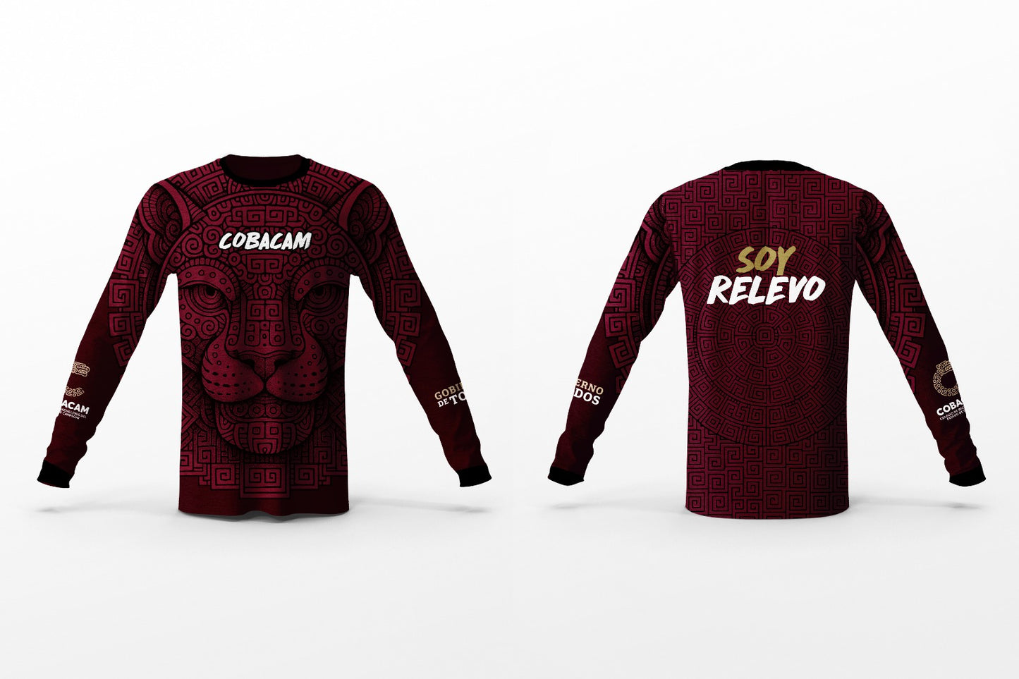 Playera Jersey Guinda Soy relevo Manga Larga Deportiva Unisex. Precio más IVA. (Copia)