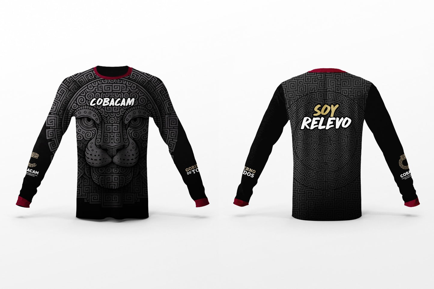 Playera Jersey Negra Soy relevo Manga Larga Deportiva Unisex. Precio más IVA.