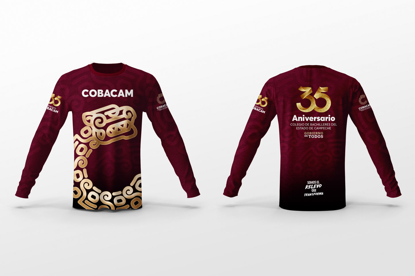 Playera Jersey Manga Larga Deportiva Unisex.  Precio más IVA. (35 Aniversario).